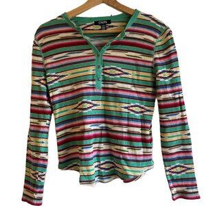100% Cotton Chaps Petite Womens Medium Long Sleeve